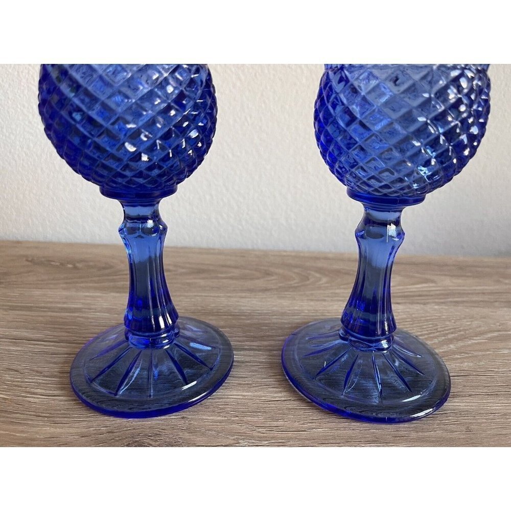 VTG Fostoria Avon Goblets Stem Cobalt Blue George & Martha Washington 1976 - Picture 7 of 9